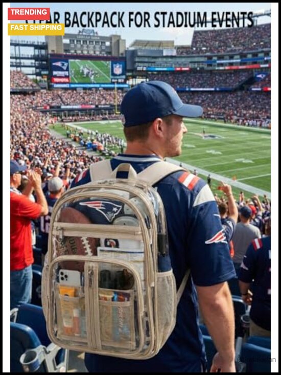 XL Clear TPU Backpack Heavy Duty for Stadiums School Travel Security Check main image 6